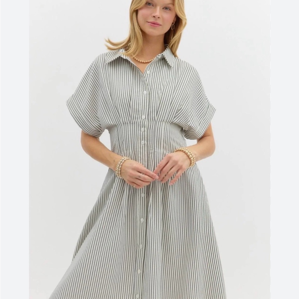 NWT  Striped Midi Dress